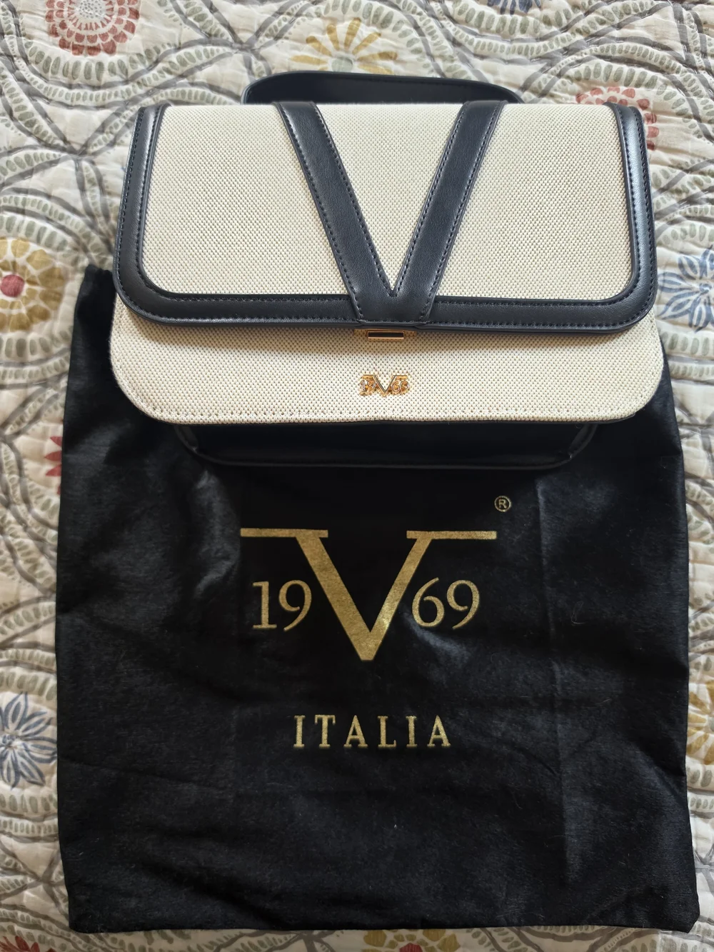 Versace 19V69 / 19V69 Italia Handbag To Crossbody Bag - Canvas & Leather
